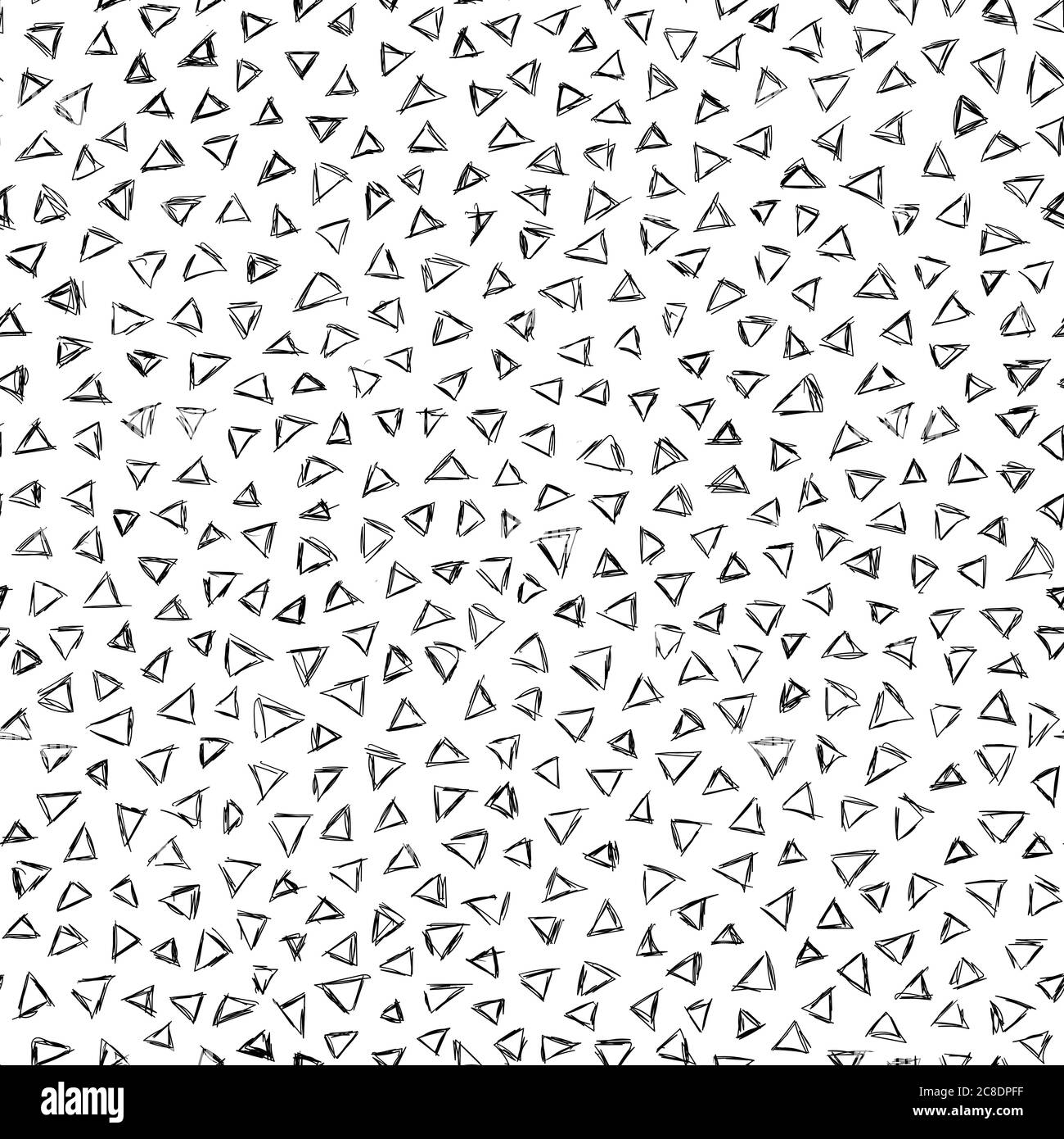 Scribble pattern. Seamless triangles background. Black and white Stock Vector