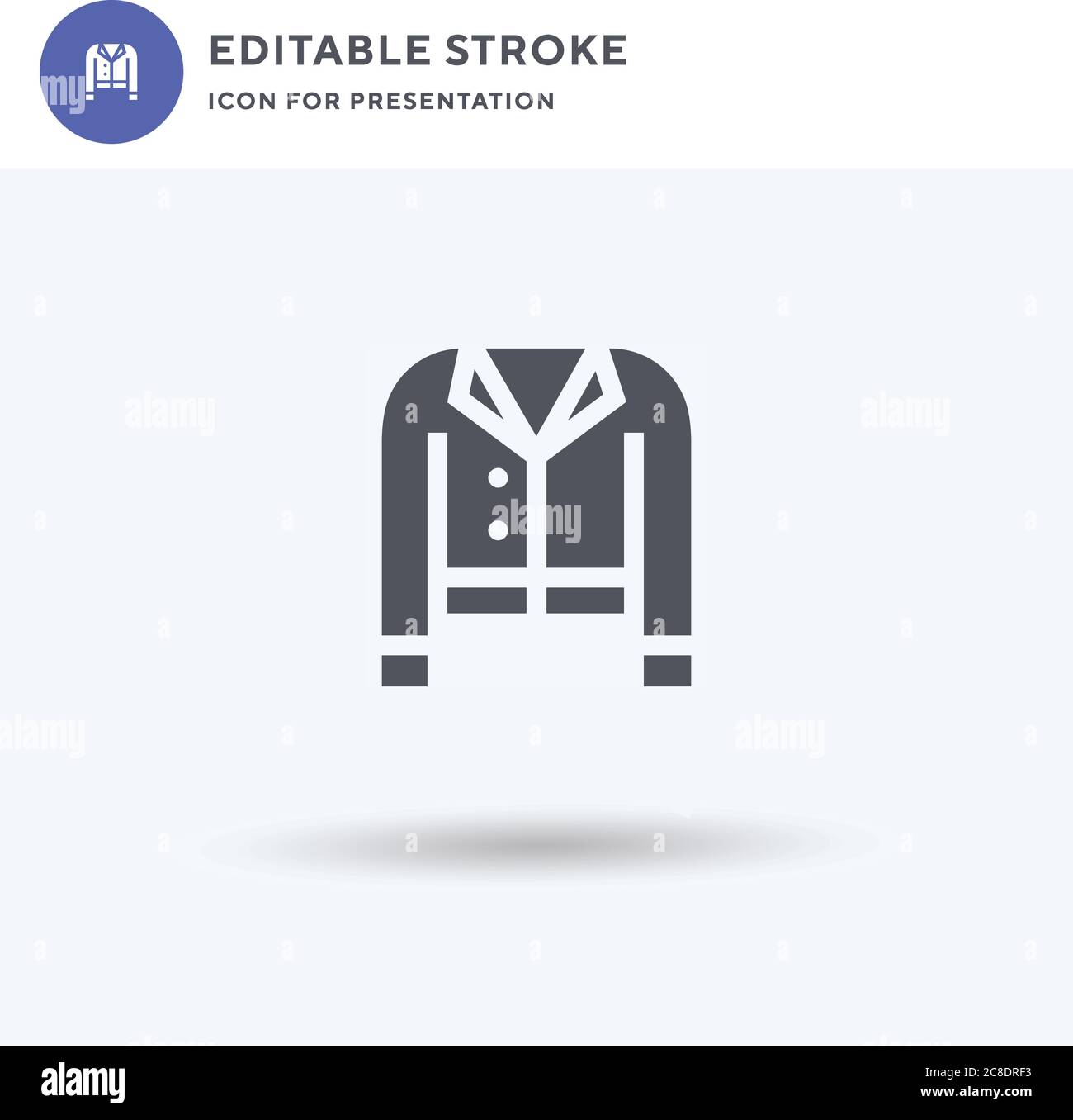 Jacket icon vector, filled flat sign, solid pictogram isolated on white ...