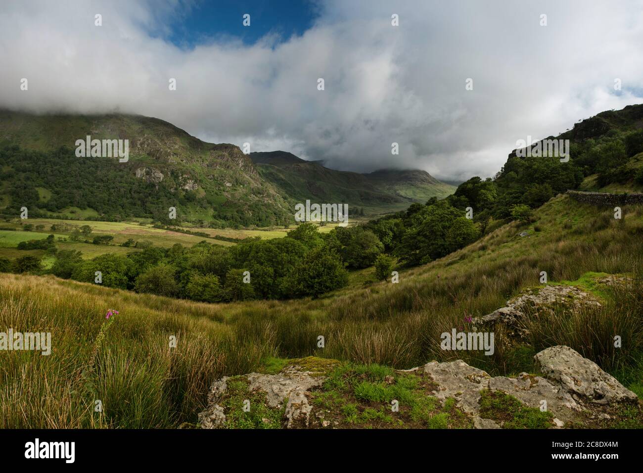 Mountain landscape with clouds Stock Photo - Alamy