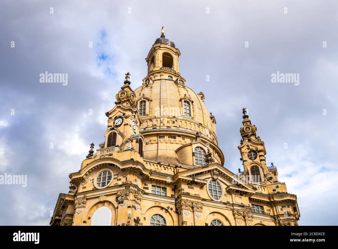 Germany, Saxony, Dresden, Low angle view of Dresden Frauenkirche Stock Photo