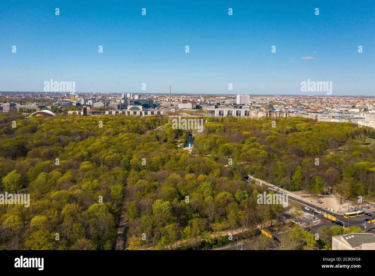 Germany, Berlin, Aerial view of Tiergarten park Stock Photo