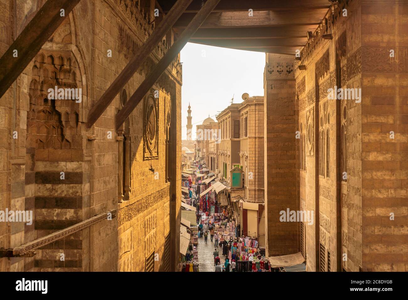 Egypt, Cairo Governorate, Cairo, Historic market along Al-Muizz li-Din Allah al-Fatimi Street Stock Photo