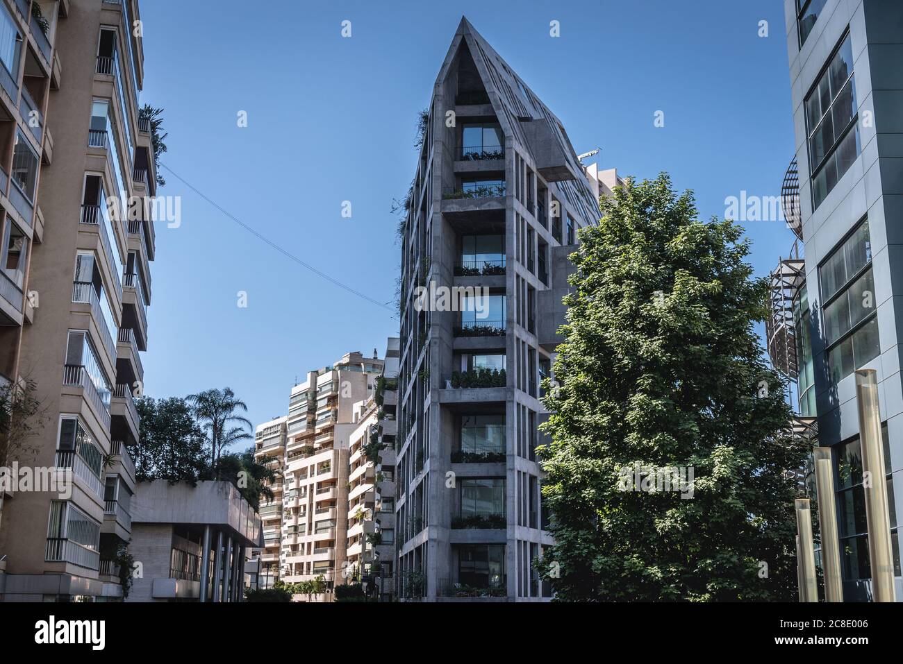 Modern residential building in Achrafieh area of Beirut, Lebanon Stock