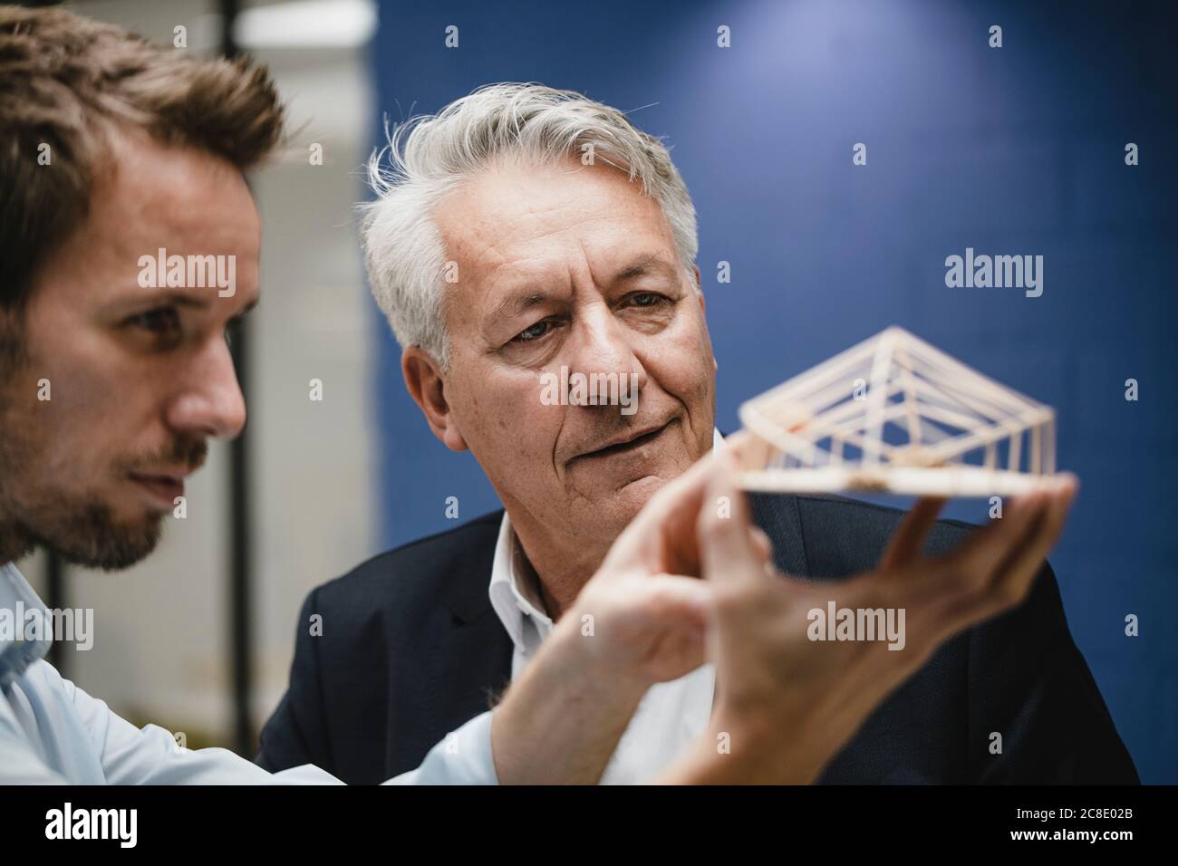 Architect presenting architectural modell to client Stock Photo