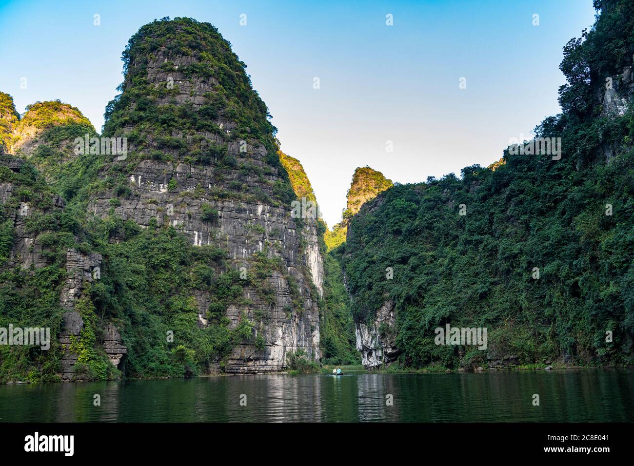 Vietnam, Limestone mountains at Trang An Scenic Landscape Complex Stock