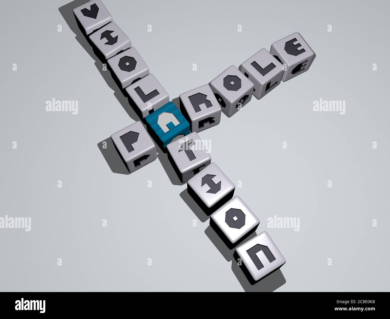 crosswords of parole violation arranged by cubic letters on a mirror