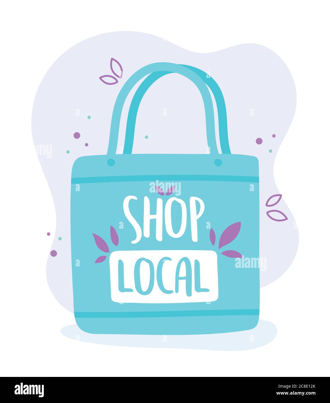 support local business, shop small market ecology bag vector ...