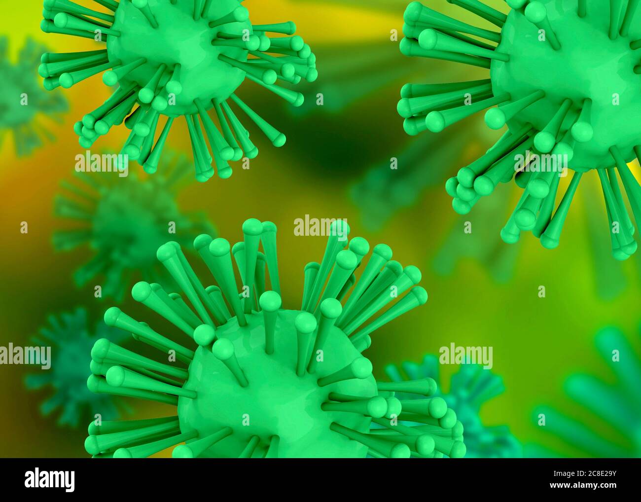 The Danger of Virus infection - 3D Stock Photo
