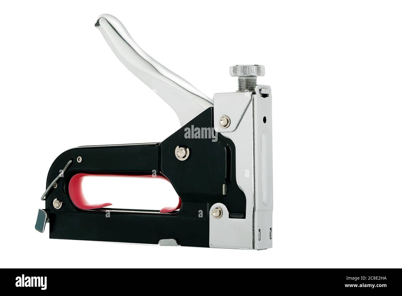 metallic staple gun isolated on white Stock Photo Alamy