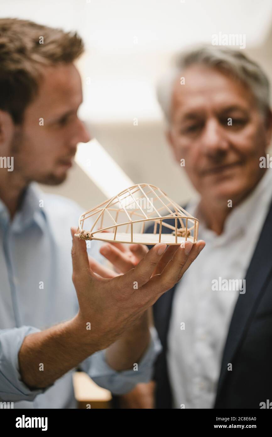 Architect presenting architectural modell to client Stock Photo