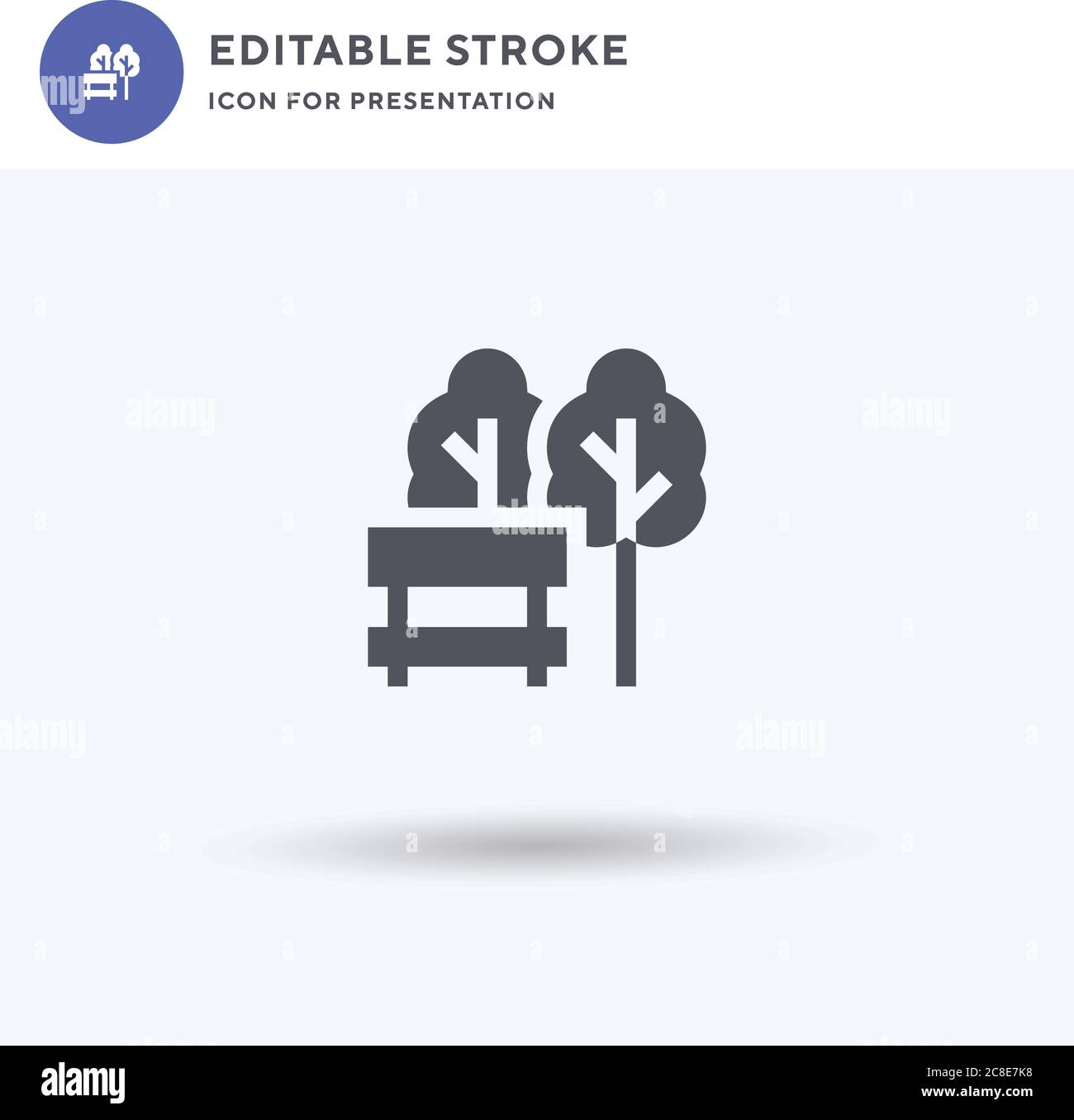 Bench icon vector, filled flat sign, solid pictogram isolated on white ...
