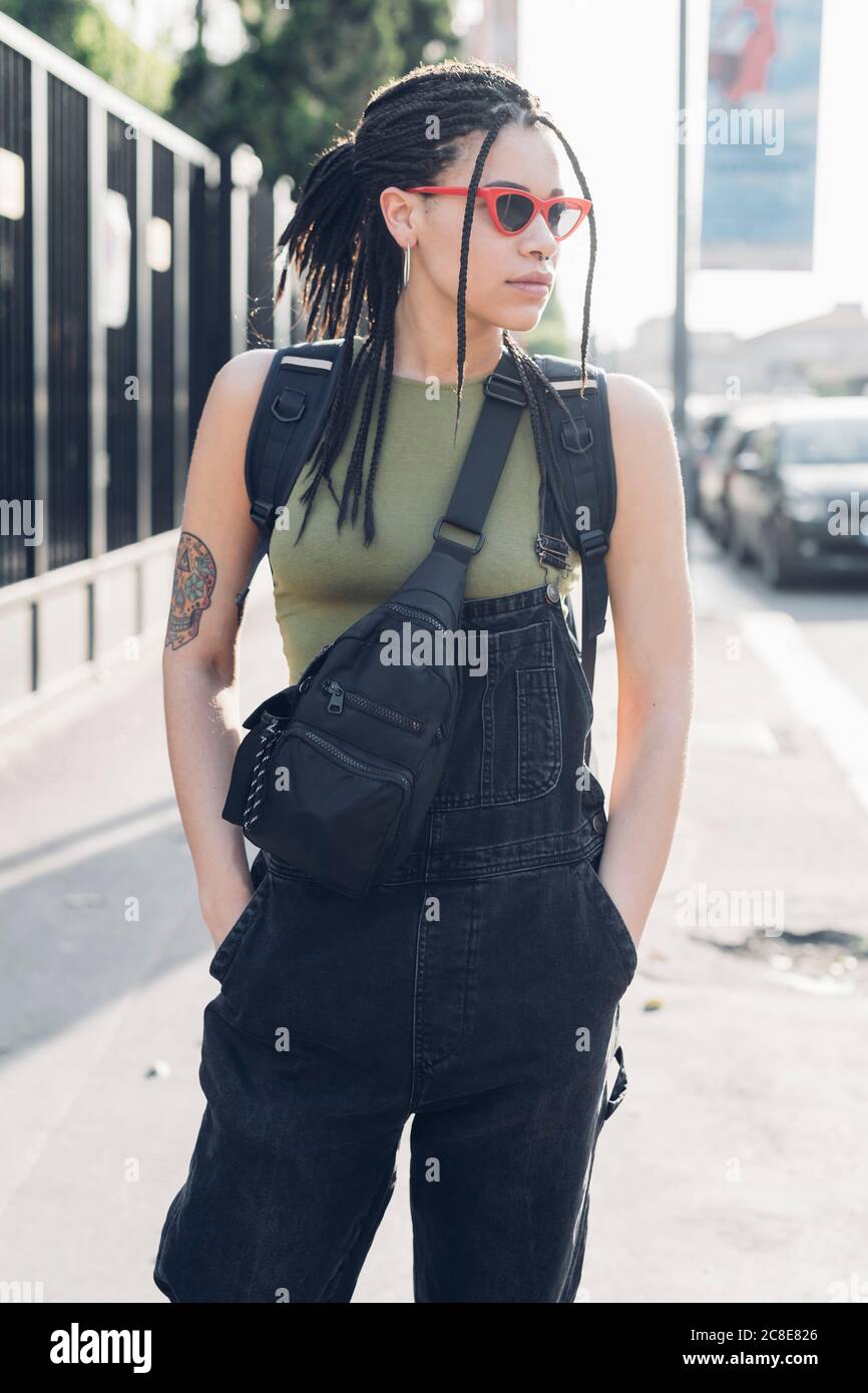 Woman wearing glasses braids hi-res stock photography and images - Alamy