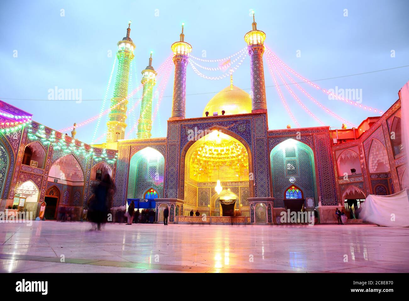 Fatima al-Masumeh shrine during Muharram, Central County, Qom, Iran Stock Photo