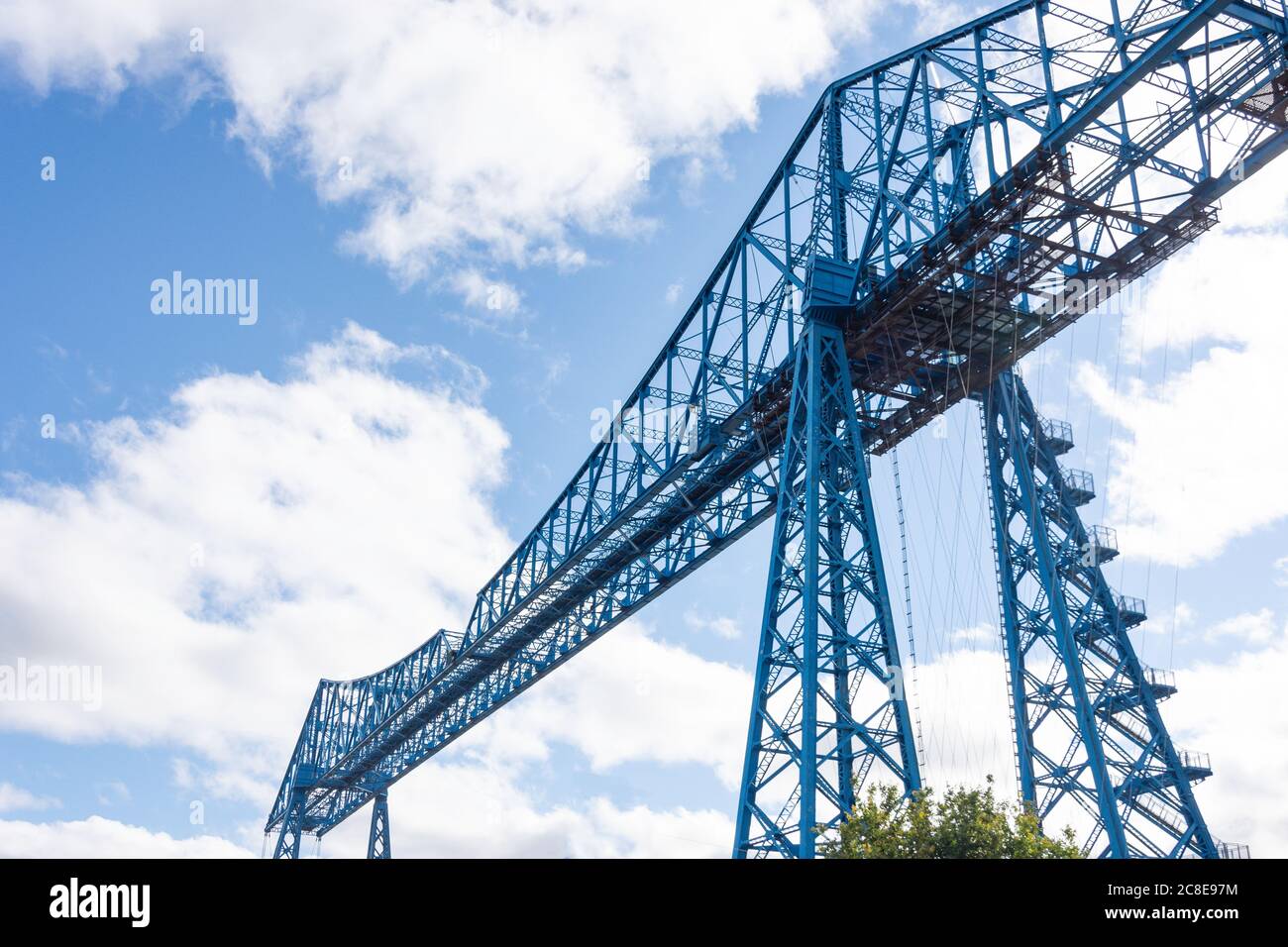 The Tees Transporter Bridge across River Tees, Middlesbrough, North Yorkshire, England, United Kingdom Stock Photo