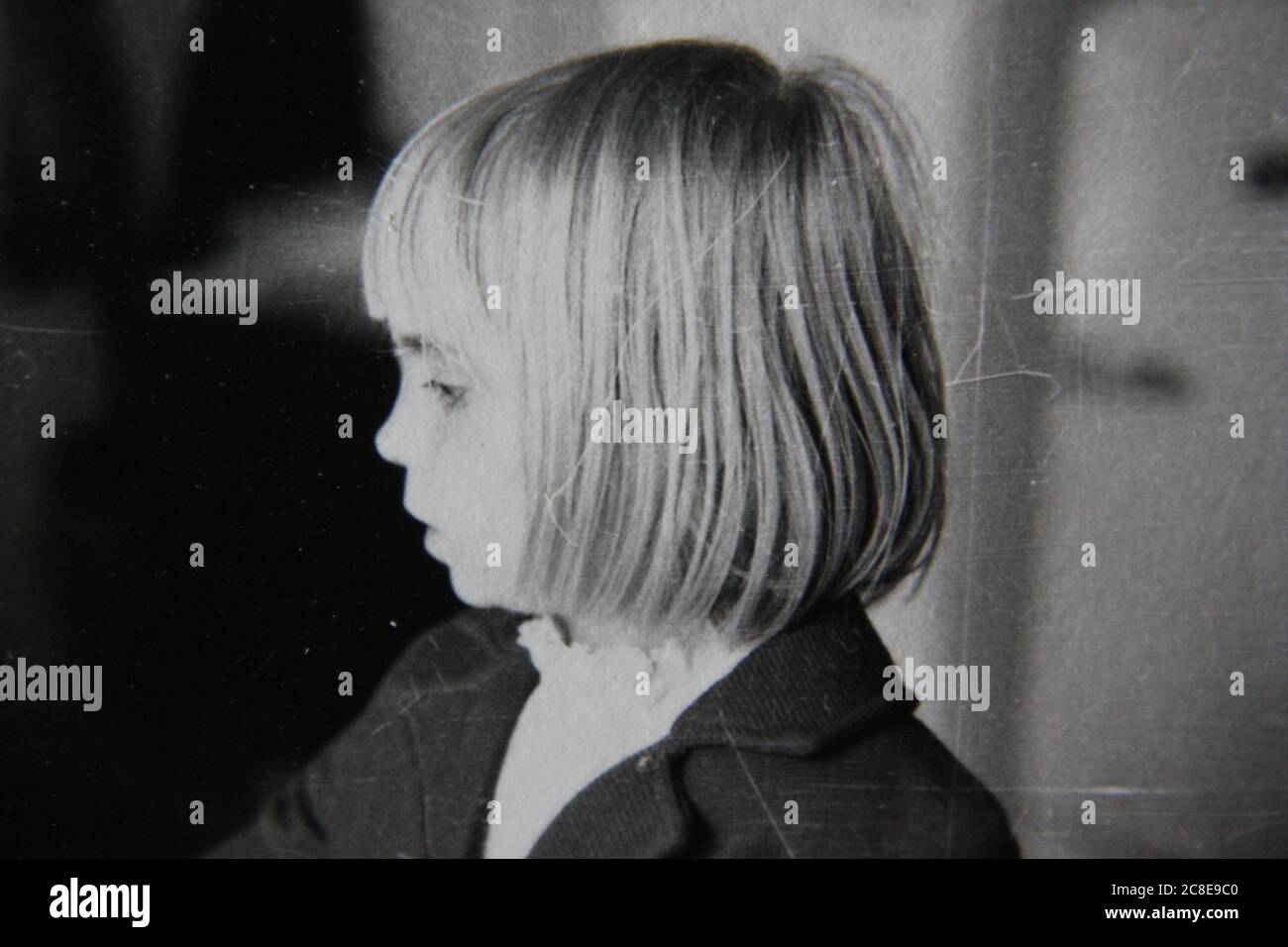 Fine 70s vintage black and white lifestyle photography of a young girl
