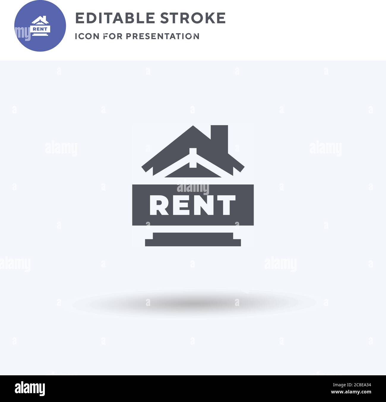 Rent icon vector, filled flat sign, solid pictogram isolated on white ...