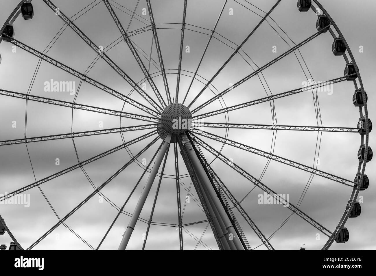 Large Ferris Wheel in Seattle Stock Photo