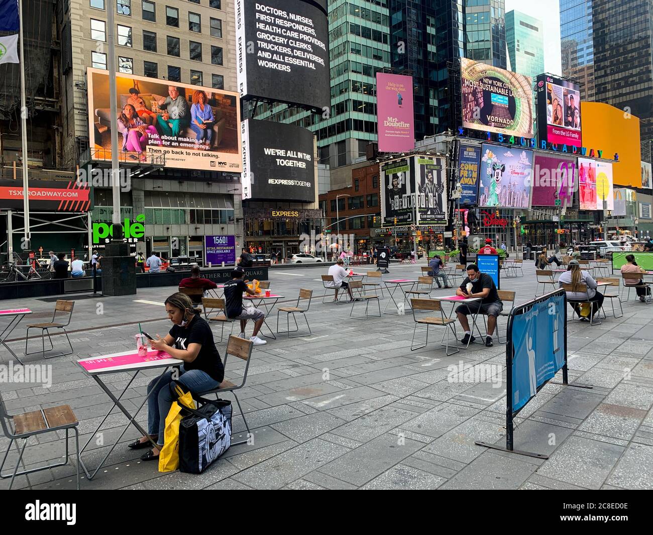 New York Usa 23rd July New Movement At Times Square July 23 New York Usa Despite The Fact Of New York Citya A A S Phase 4 Reopening This Week Some Stores Still