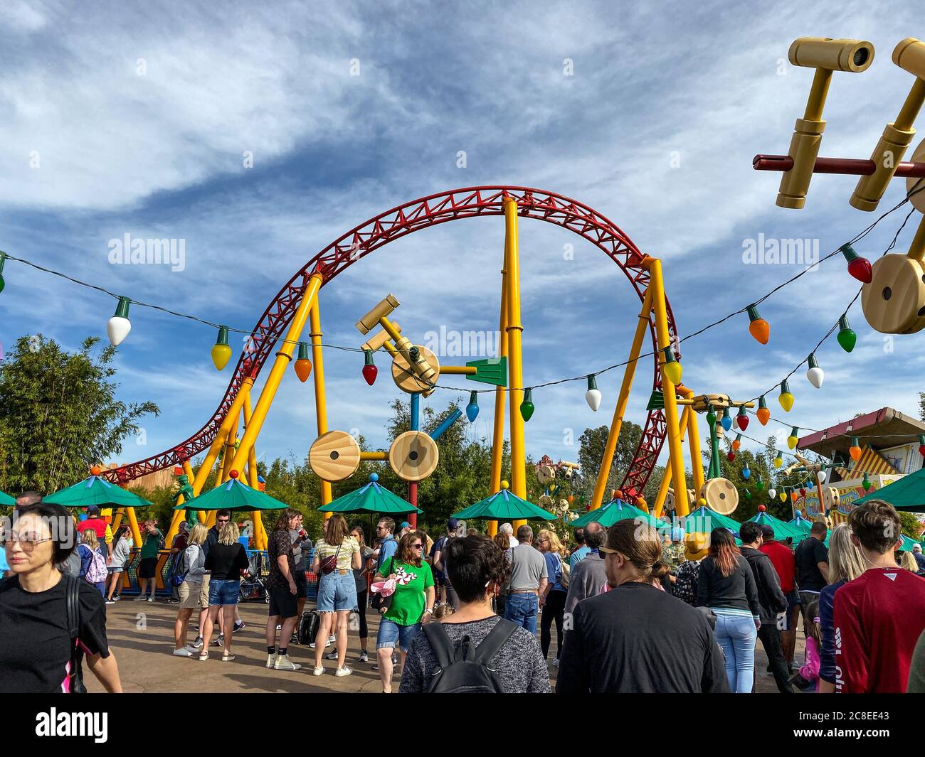 Orlando,FL/USA-11/27/19: Slinky Dog Dash rollercoaster ride at