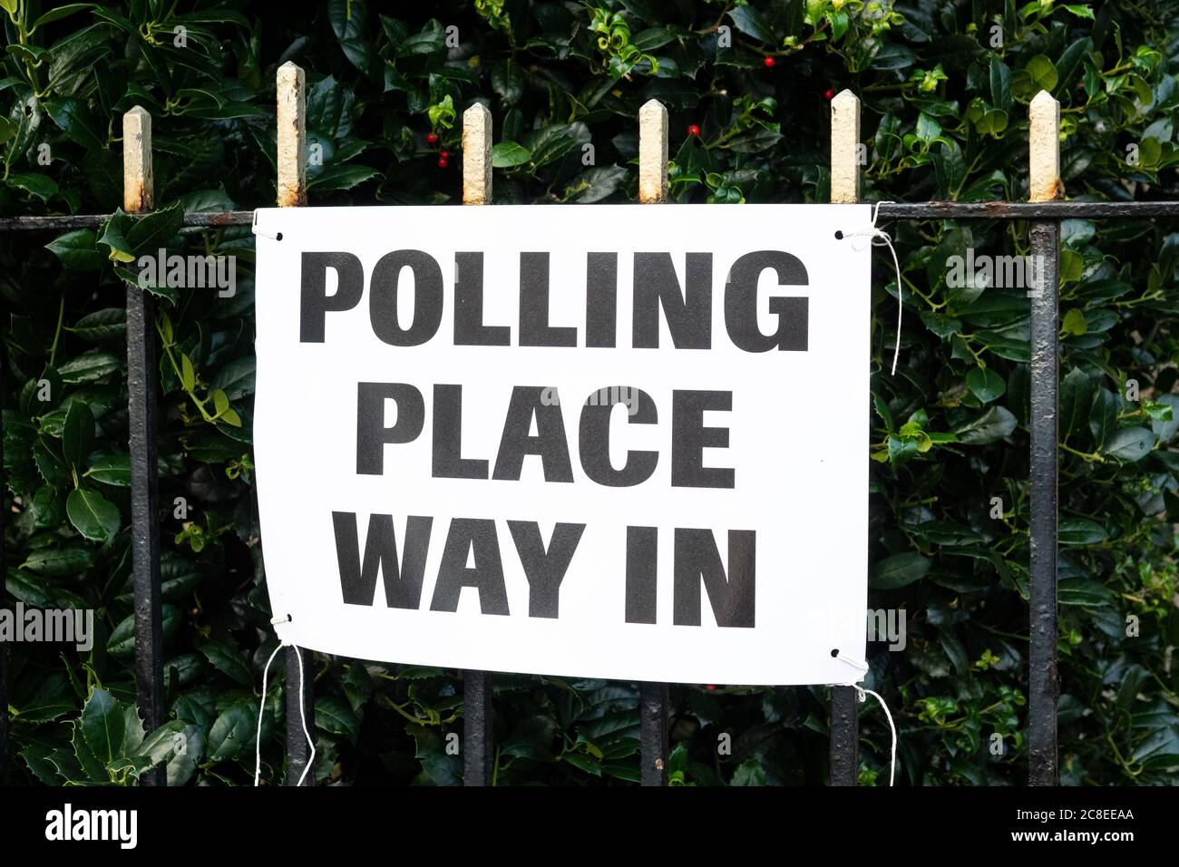 Polling Place Way In sign Scotland, UK Stock Photo Alamy