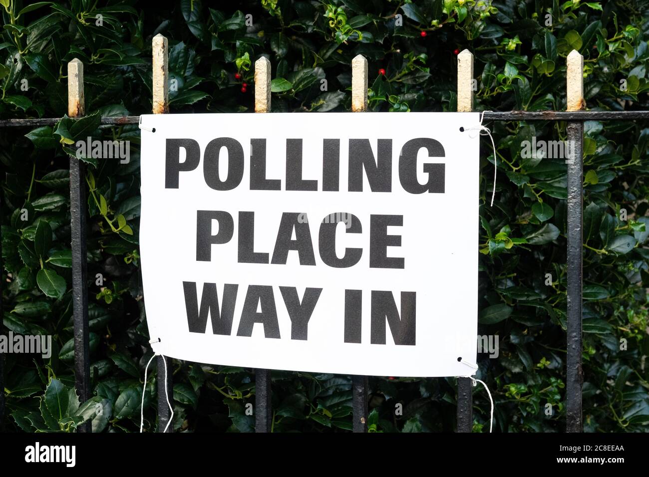 Polling Place Way In sign - Scotland, UK Stock Photo