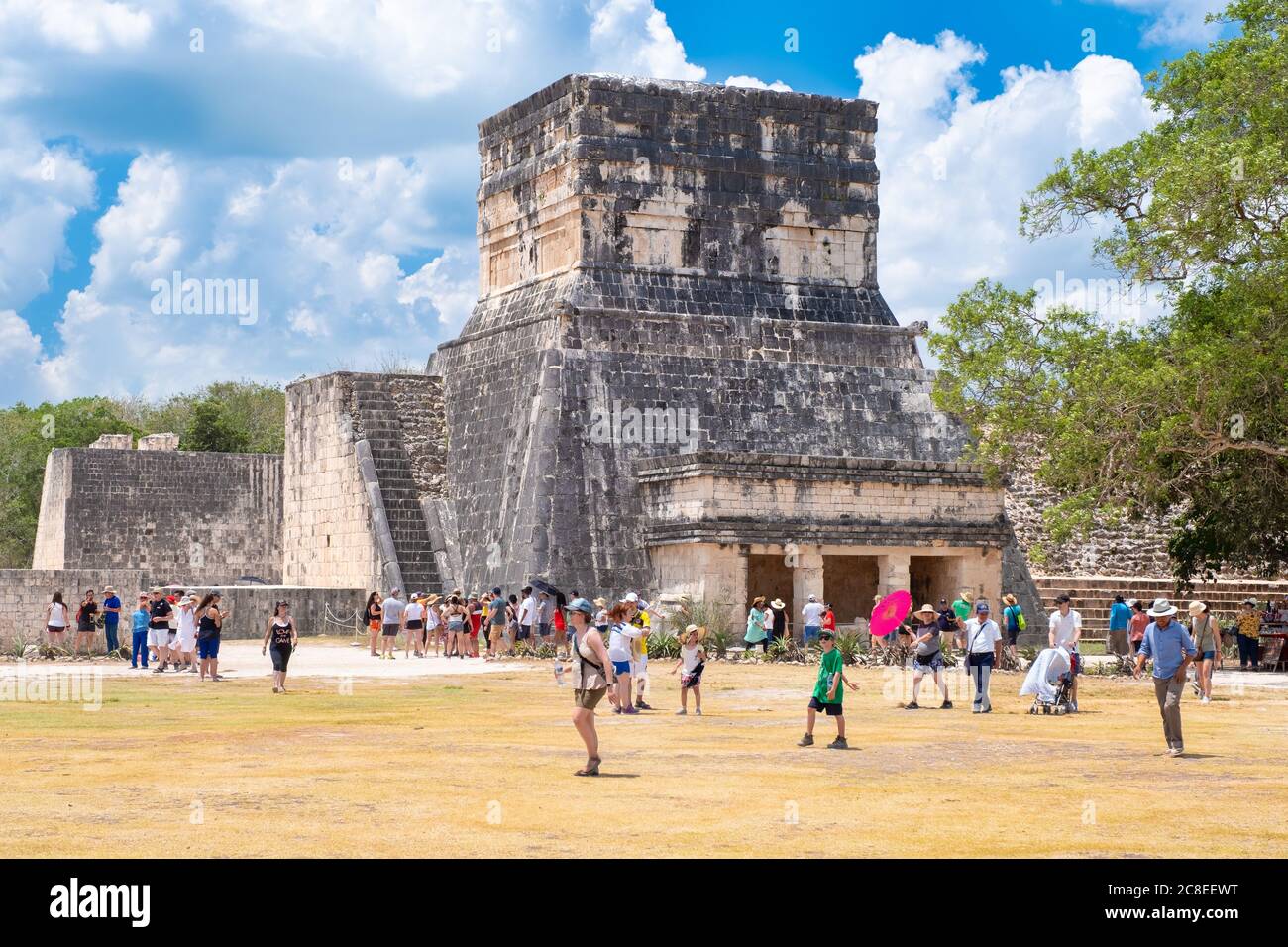The mayan ball game arena at the ancient city of Chichen Itza in Mexico