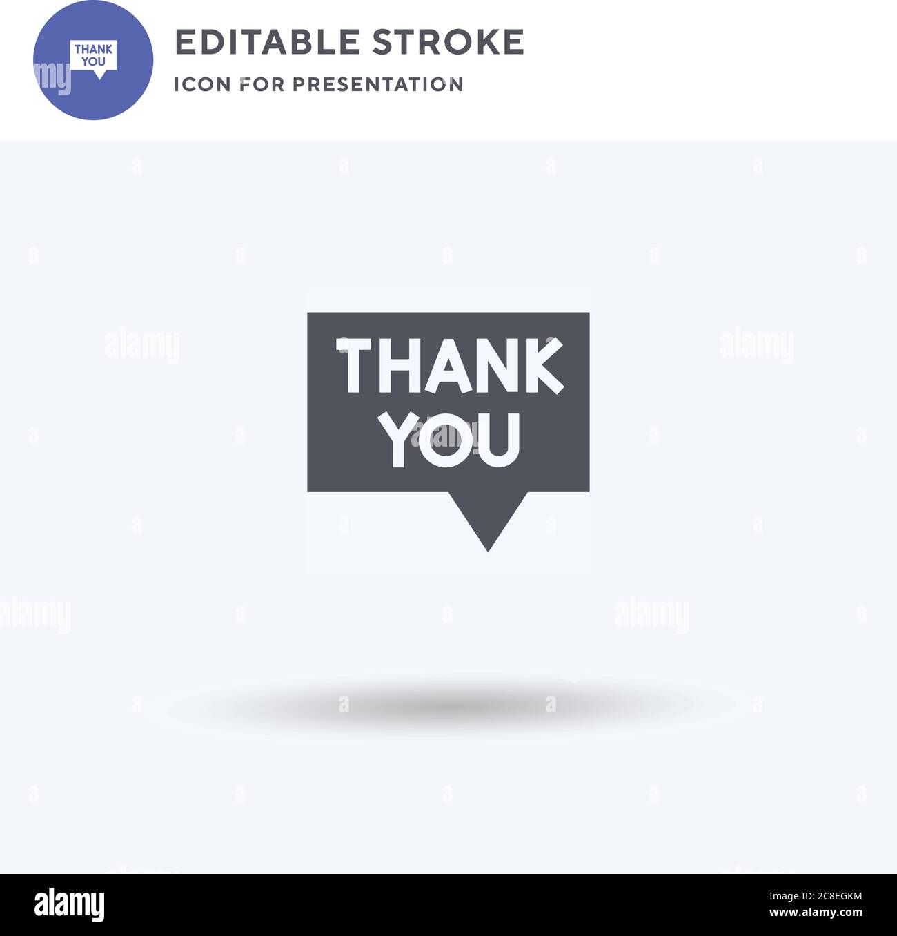 Thank You icon vector, filled flat sign, solid pictogram isolated on