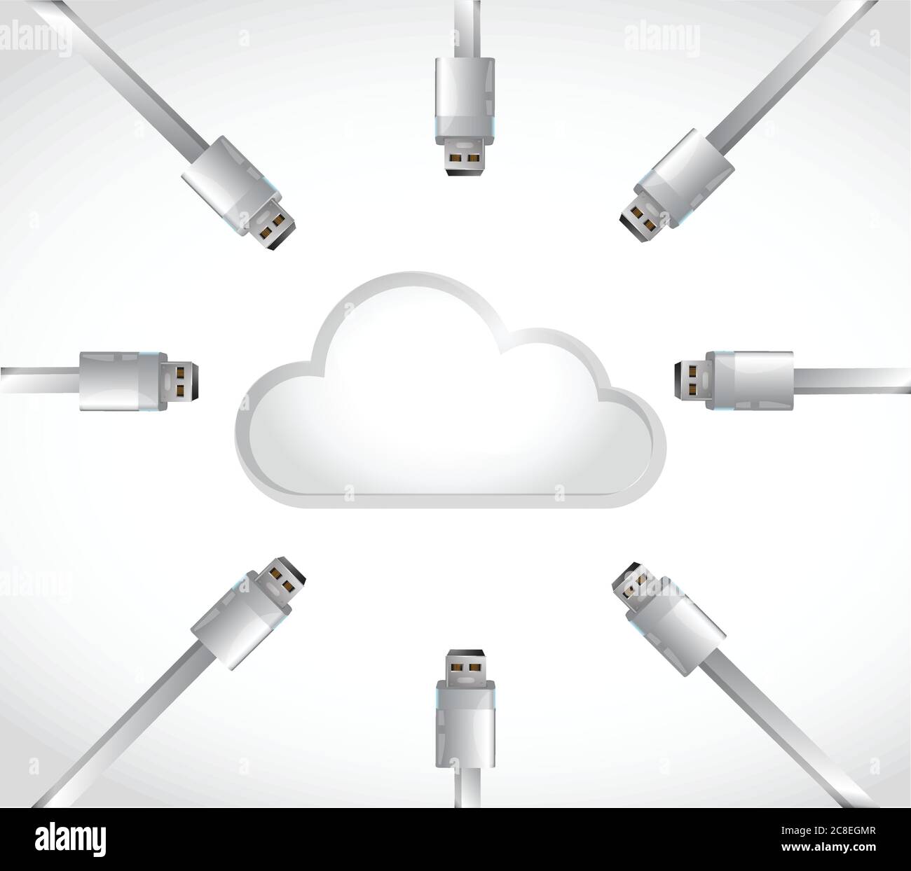 Cloud cable connections illustration design over a white background Stock Vector Image & Art Alamy