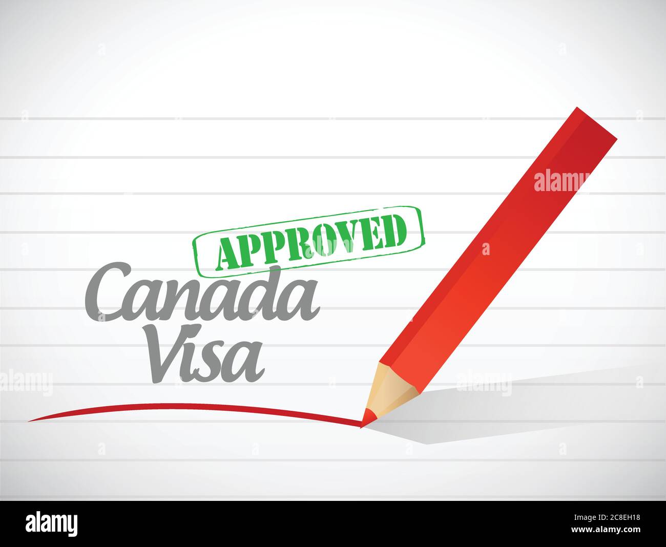 Canada visa approved sign illustration design over a white background Stock Vector