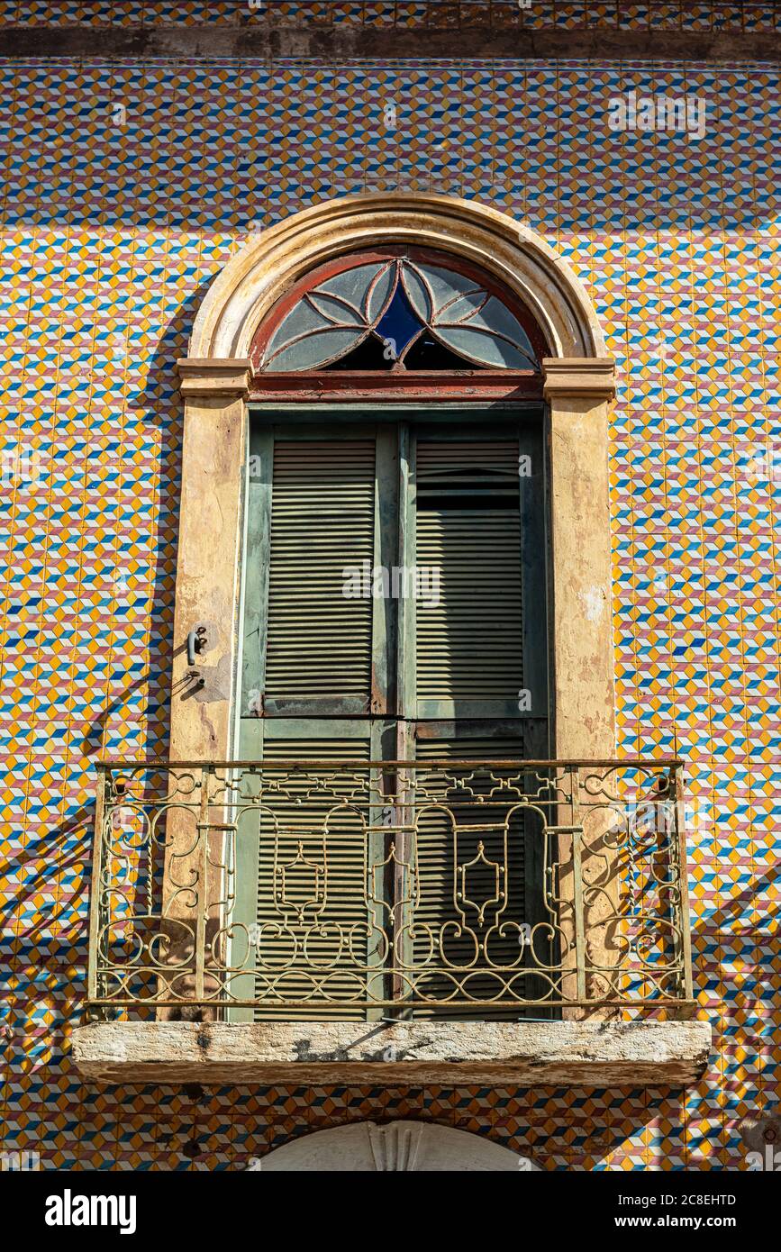 Sao Luiz, Maranhao. Old facade of the buildings in the historic center ...