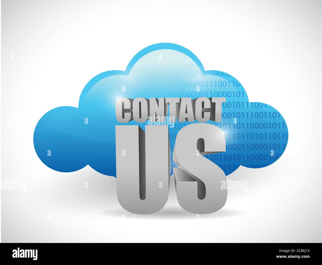 Cloud computing contact us illustration design over a white background Stock Vector