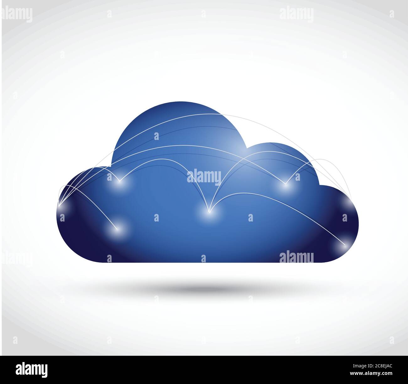 Cloud network connections illustration design over a white background ...