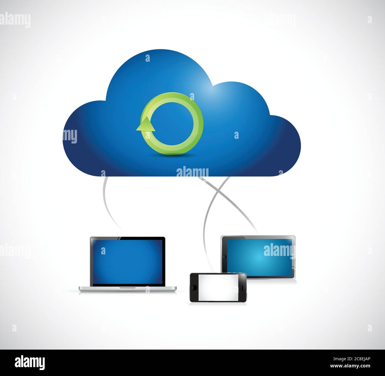 Working cloud computing network illustration design over a white background Stock Vector