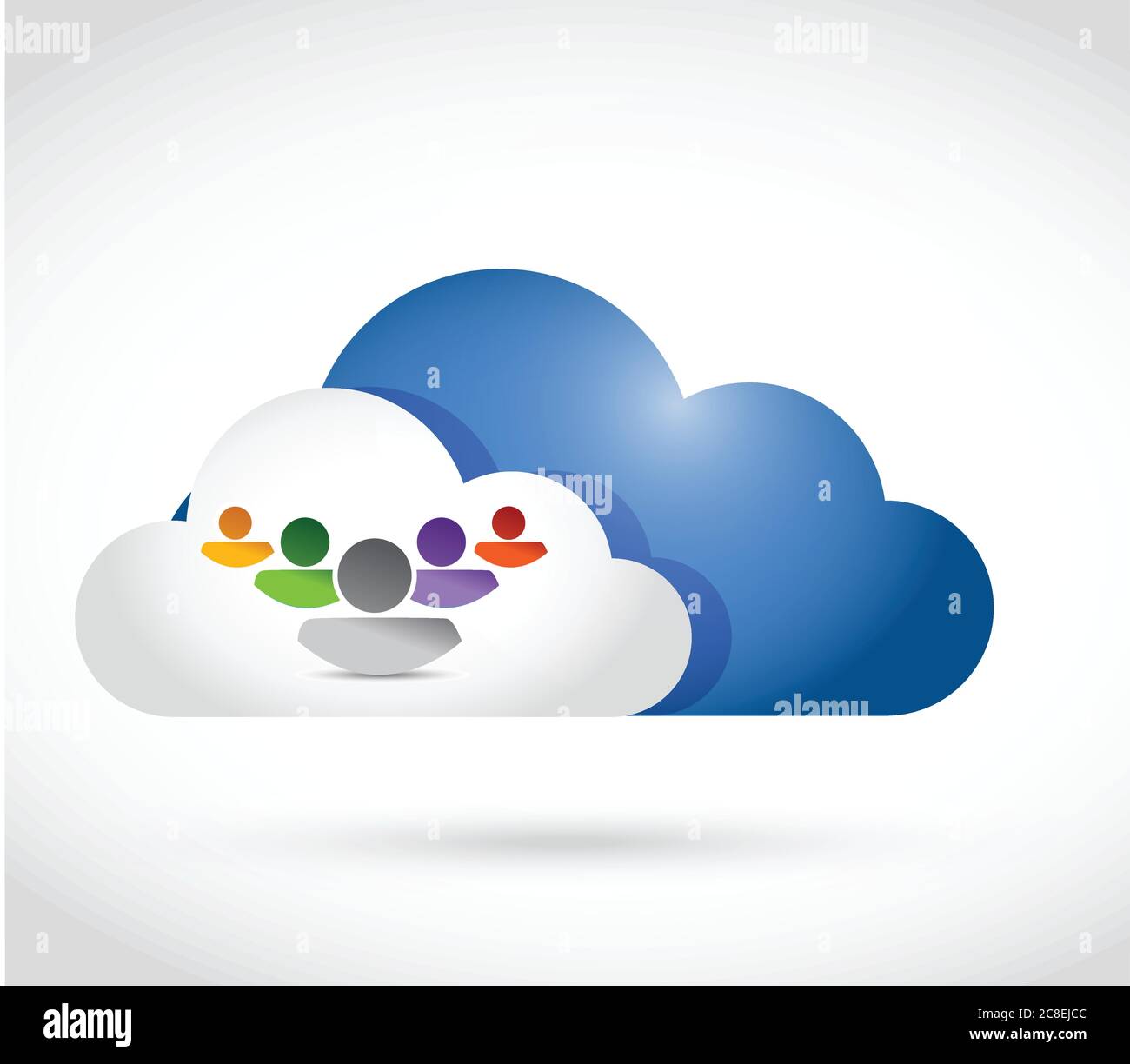 Cloud computing team illustration design over a white background Stock ...