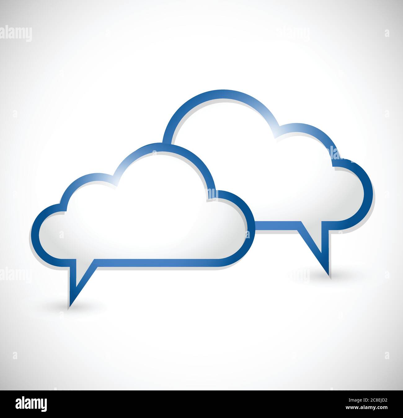 Cloud computing communication illustration design over a white ...