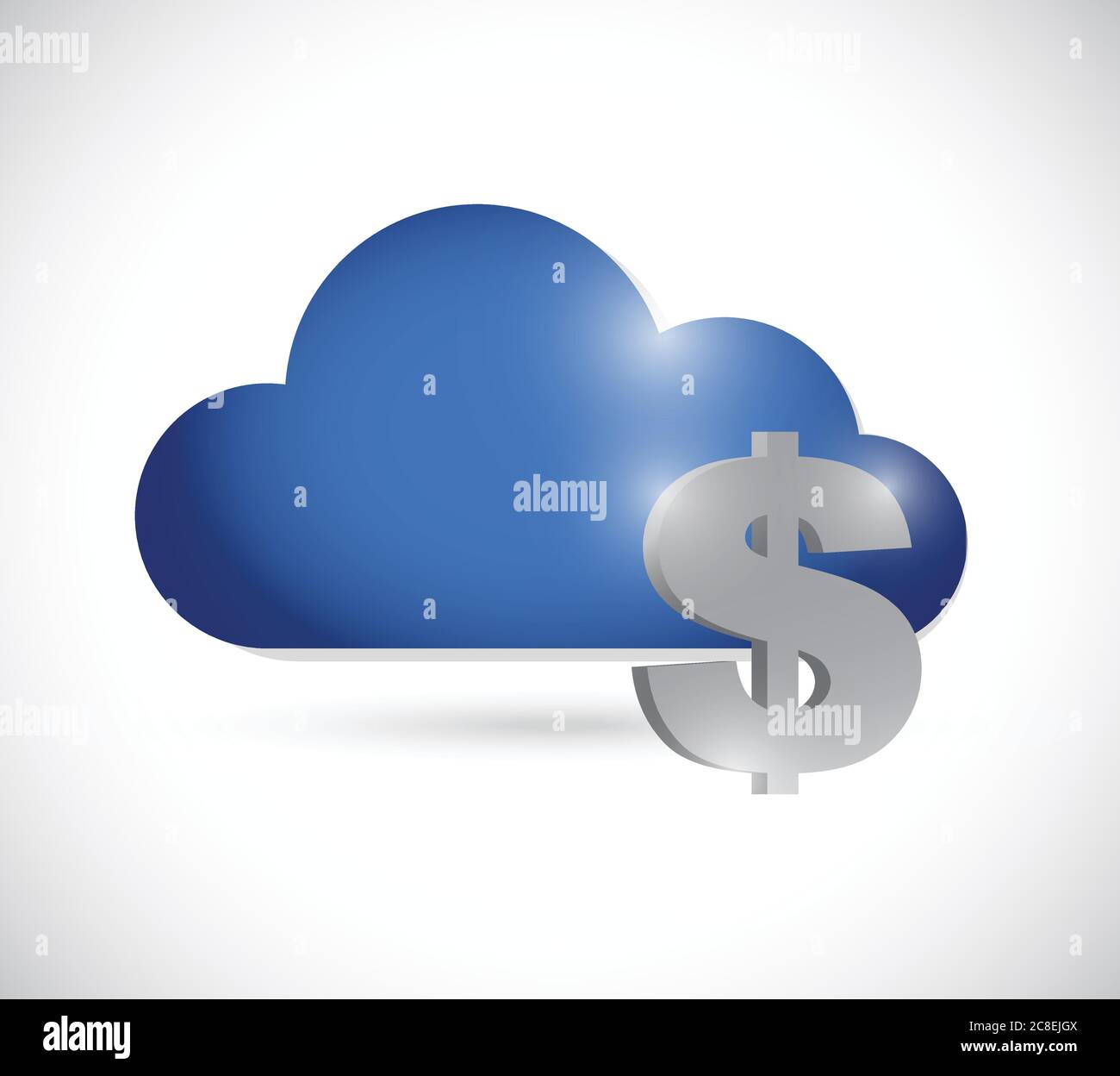 Dollar cloud currency concept illustration design over a white background Stock Vector