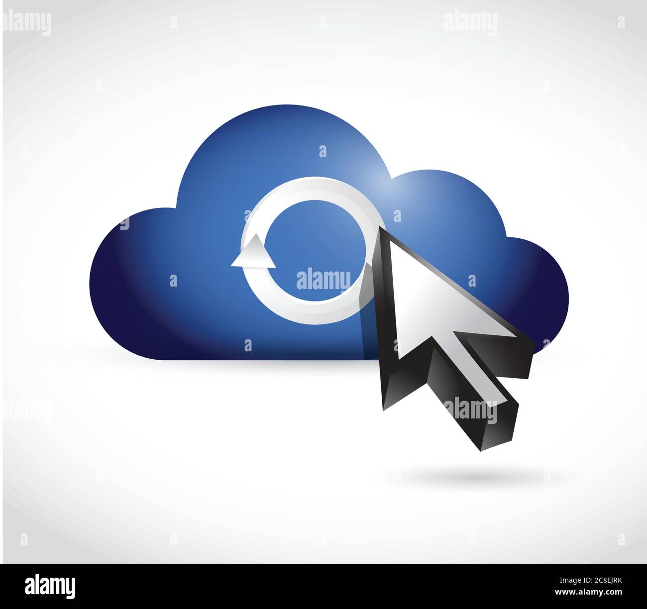 Cloud computing and cycle cursor illustration design over a white background Stock Vector
