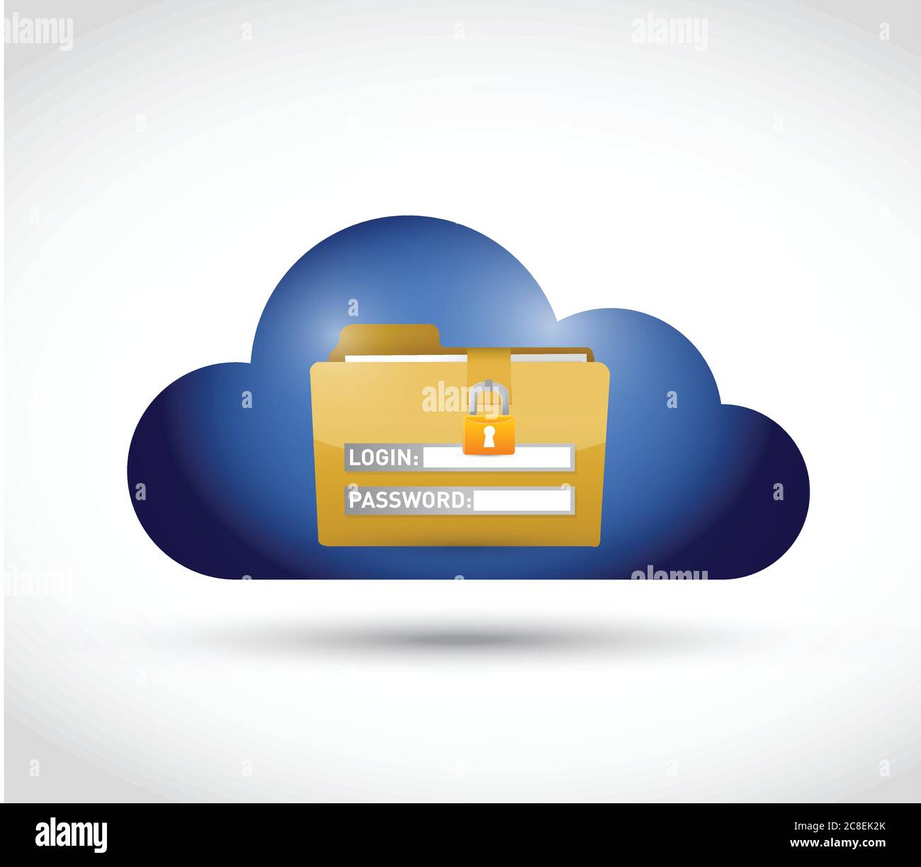 Cloud folder files protection illustration design over a white background Stock Vector