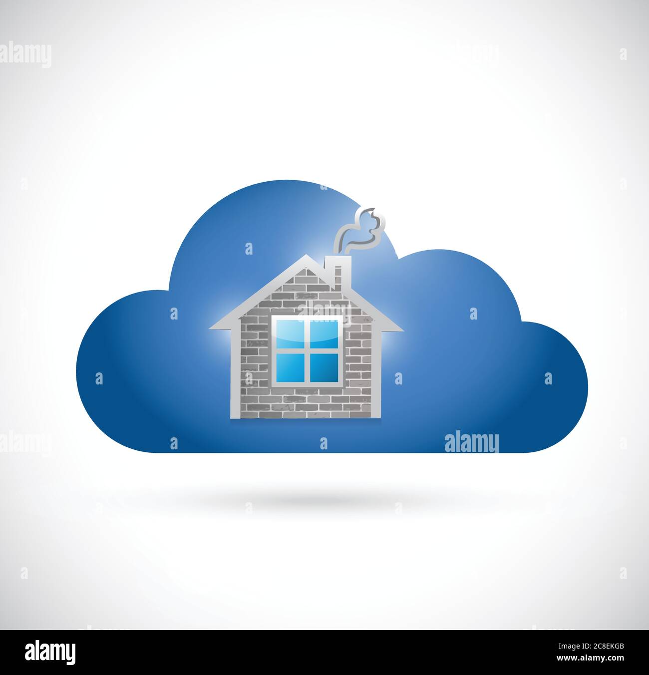Home and cloud illustration design over a white background Stock Vector