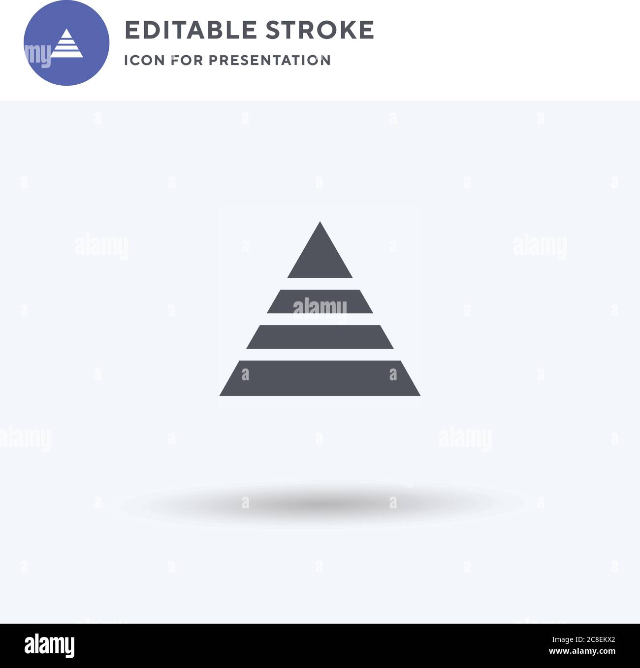 Pyramid Chart icon vector, filled flat sign, solid pictogram isolated ...