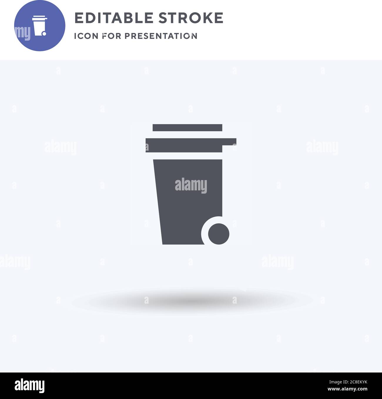 Dumpster icon vector, filled flat sign, solid pictogram isolated on white, logo illustration. Dumpster icon for presentation. Stock Vector