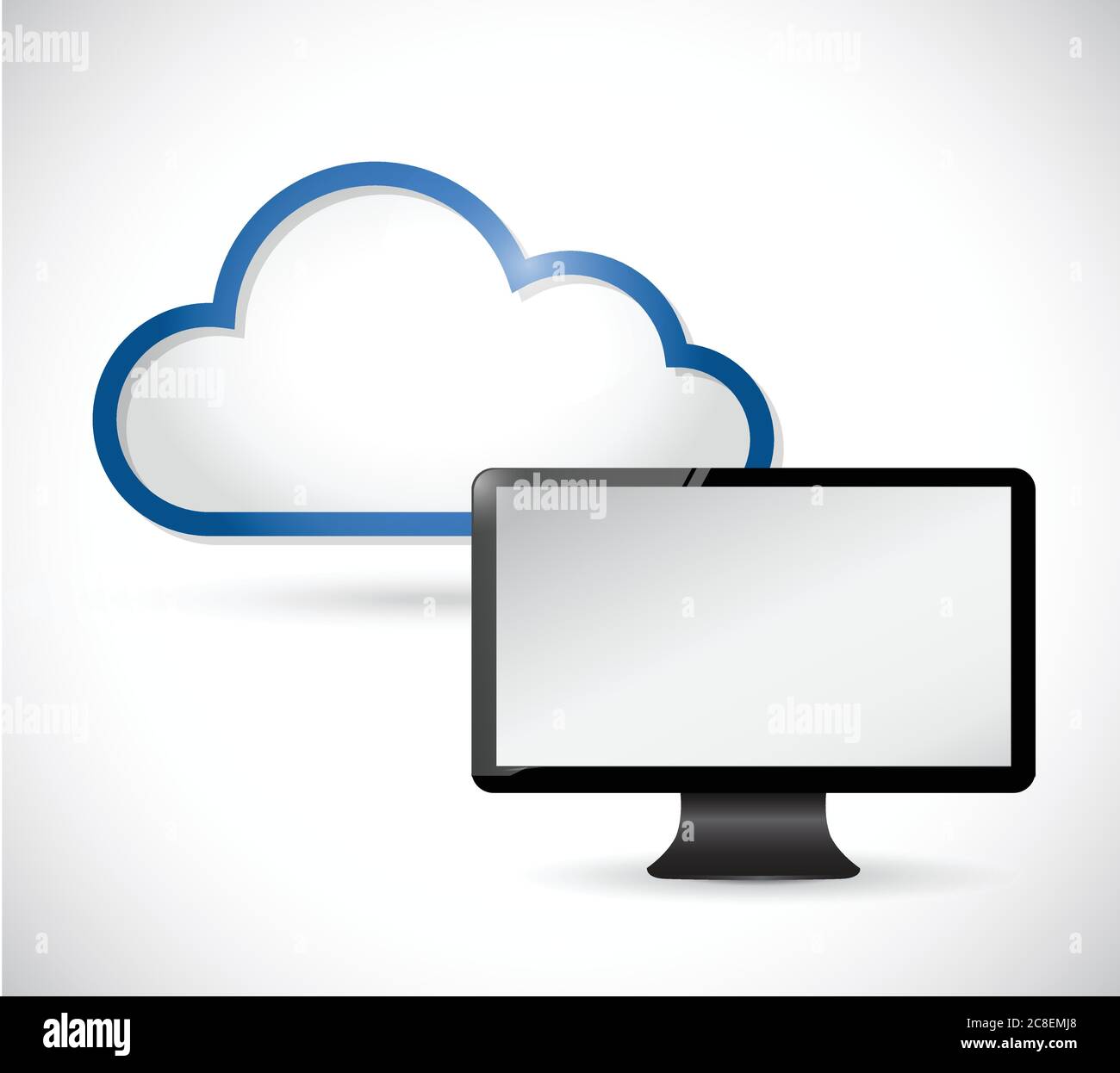 Monitor and border storage cloud. illustration design over white Stock  Vector Image & Art - Alamy