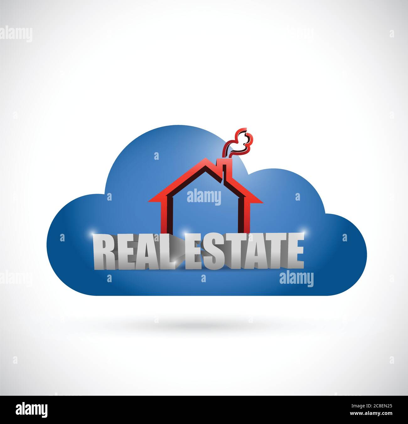 Cloud real estate illustration design over a white background Stock