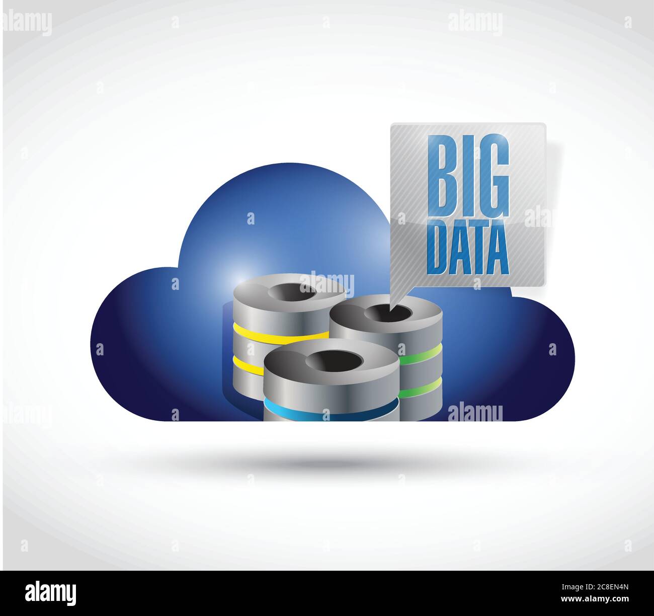 Big data server cloud illustration design over a white background Stock Vector