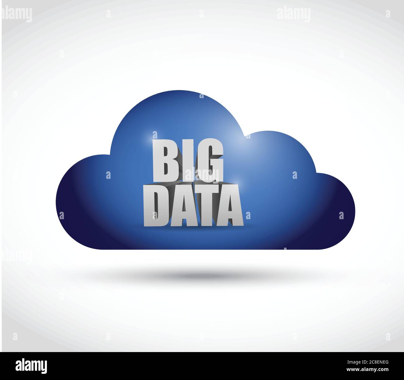 Cloud computing big data illustration design over a white background ...