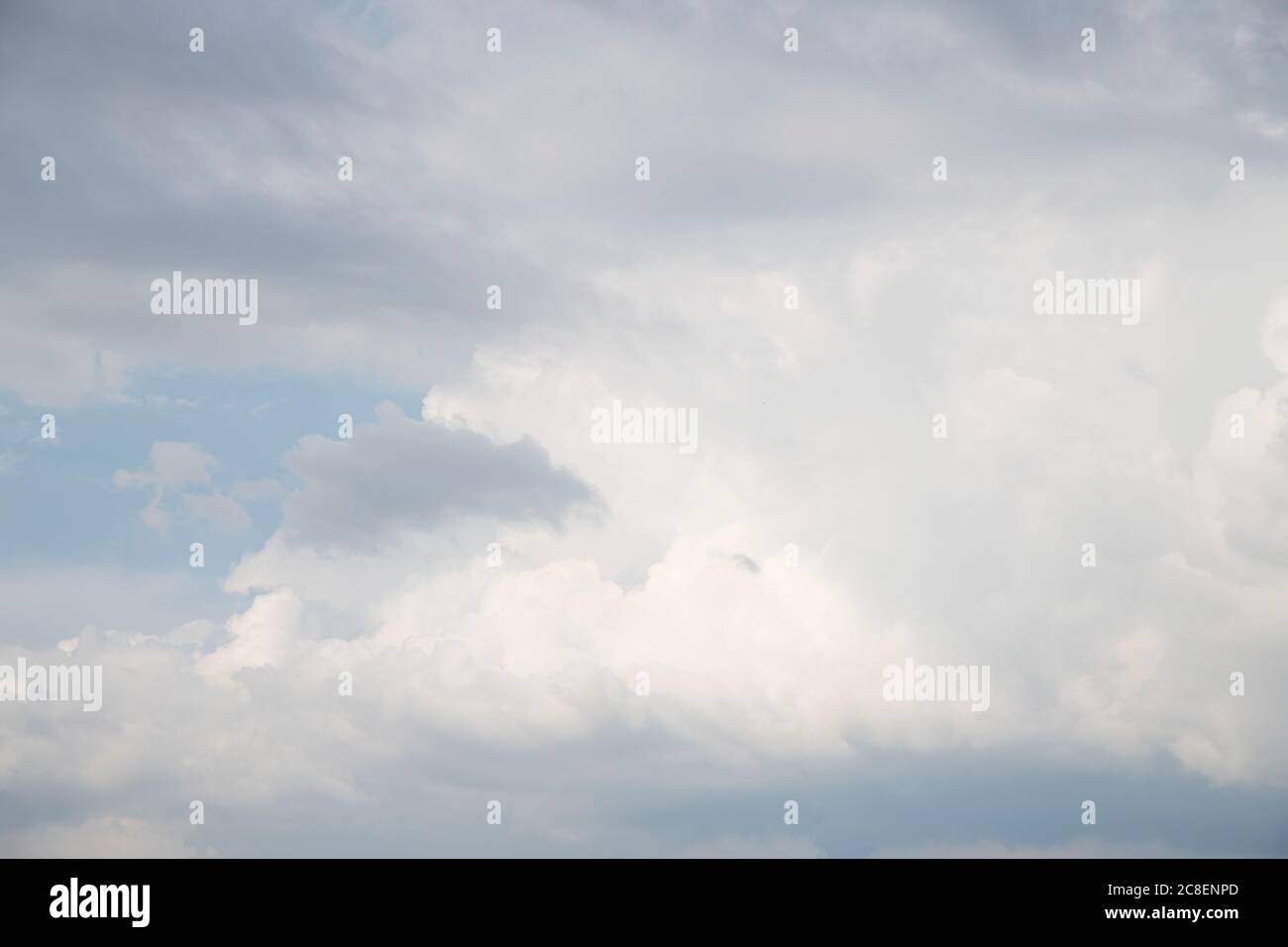 Only White Fluffy Clouds in a Summer Day Stock Photo