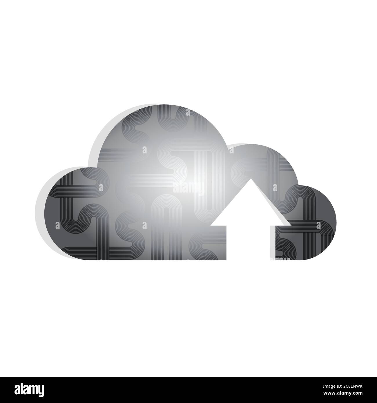 Grey cloud computing flag egg illustration design over a white background Stock Vector