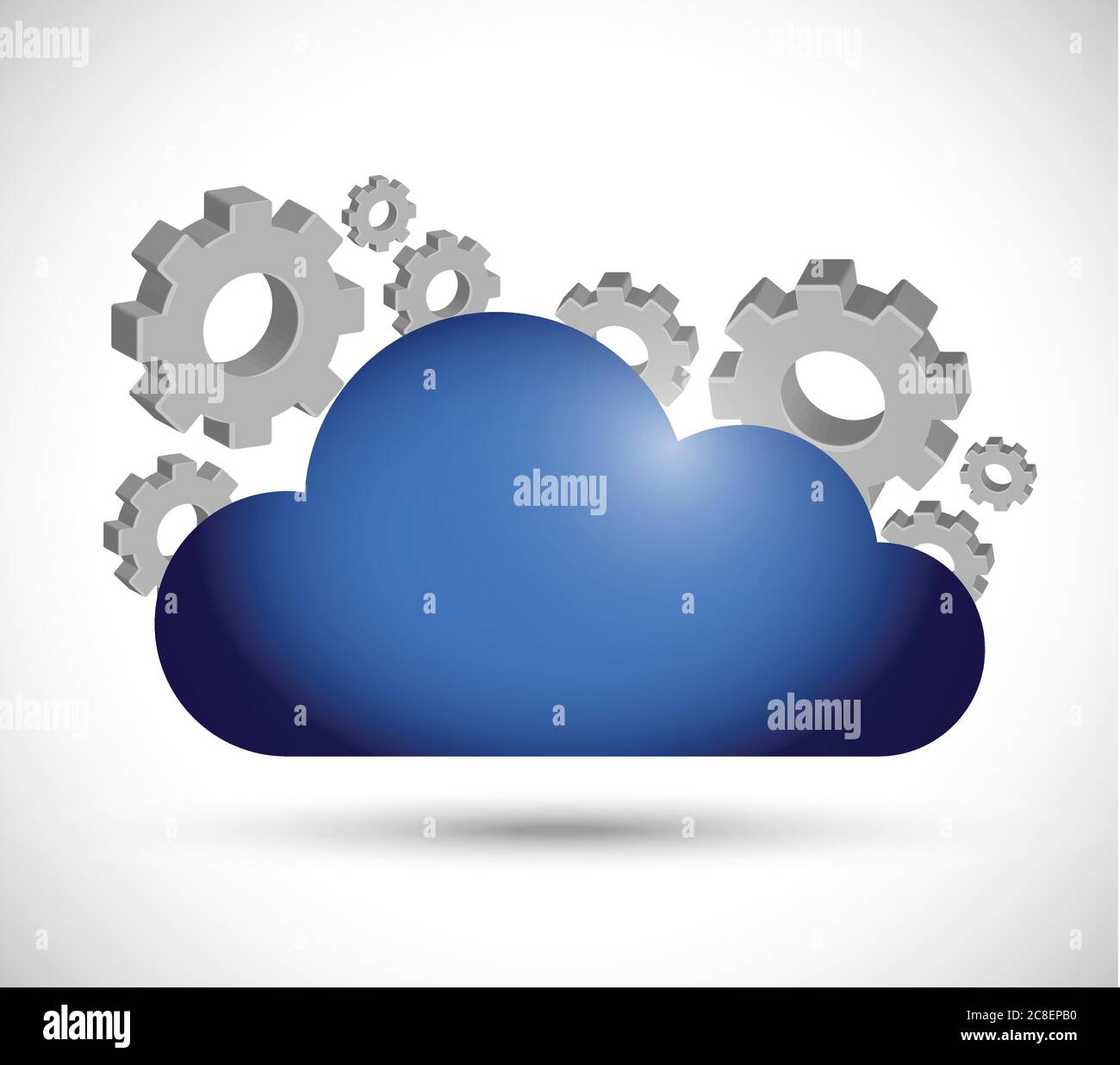 Cloud computing working illustration design over a white background Stock Vector