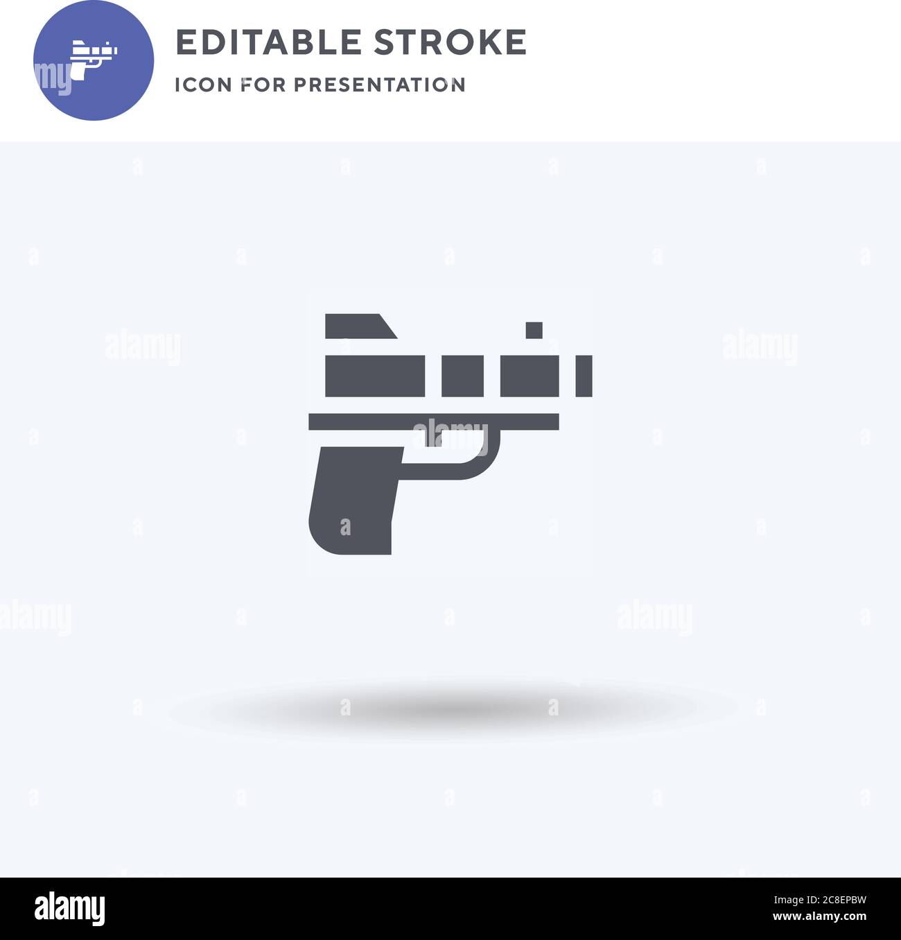 Gun icon vector, filled flat sign, solid pictogram isolated on white ...