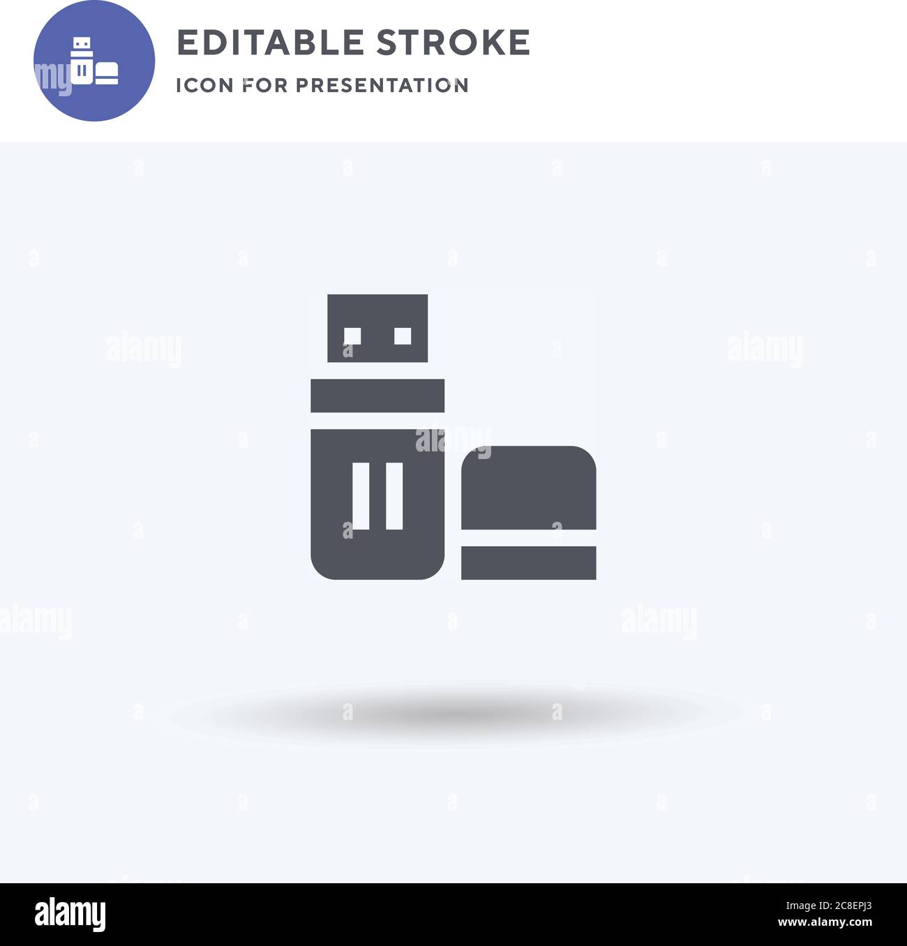 Usb icon vector, filled flat sign, solid pictogram isolated on white ...